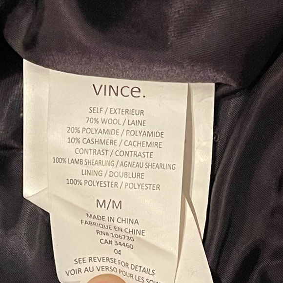 Vince Black Shearling & Wool Jacket - Picture 6 of 6